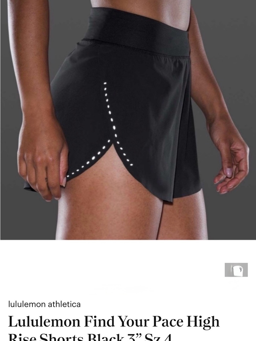 lululemon athletica Black Athletic Shorts with Reflective Dots size 4